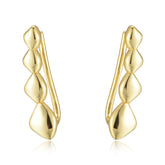 Pea Pod Silver Hook Earrings